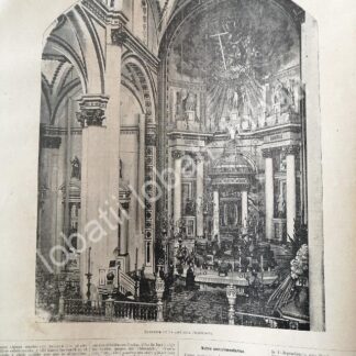 GRABADO ANTIGUO 1894 COLEGIATA DE LA BASILLICA DE GUADALUPE / RLG