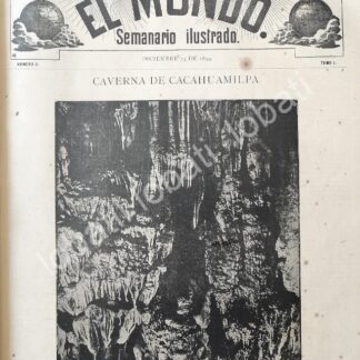 CARTEL ANTIGUO ORIGINAL DE LAS GRUTAS DE CACAHUAMILPA 1894 / LDM
