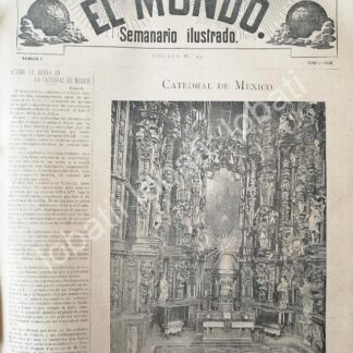 PORTADA ANTIGUA ORIGINAL  1895 CATEDRAL DE MEXICO, ALTAR DE LOS REYES / RLG