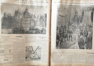 CARTEL ANTIGUO ORIGINAL DE INAUGURAN EL REICHSTAG EN ALEMANIA 1895./ EINWEIHUNG DES NEUEN REICHSTAGSGEBÄUDES