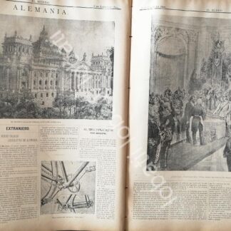 CARTEL ANTIGUO ORIGINAL DE INAUGURAN EL REICHSTAG EN ALEMANIA 1895./ EINWEIHUNG DES NEUEN REICHSTAGSGEBÄUDES