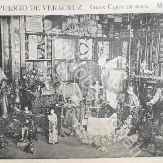 CARTEL ANTIGUO ORIGINAL DE APARADOR DE LA TIENDA EL PUERTO DE VERACRUZ 1895 /686 Y MAS