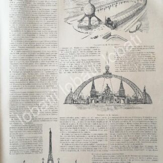 CARTEL ANTIGUO ORIGINAL DE PREPARAN EXPOSICION DE PARIS DE 1900 1895.