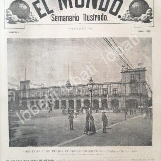 PORTADA ANTIGUA ORIGINAL  1895 PALACIO MUNICIPAL MEXICO D.F / LDM