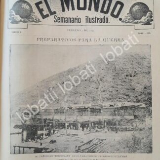 CARTEL ANTIGUO ORIGINAL DE BARCOS DE GUERRA EL DEMOCRATA Y EL ZARAGOZA EN SONORA 1895 / MLT