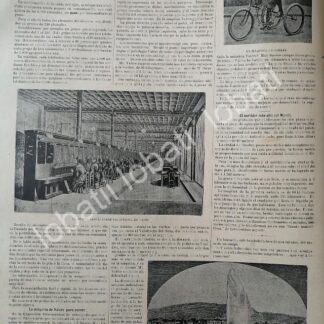 CARTEL ANTIGUO ORIGINAL DE LA CENTRAL TELEFONICA DE PARIS Y LA BICICLETA PARA BRAZOS 1895 / CIENCIA