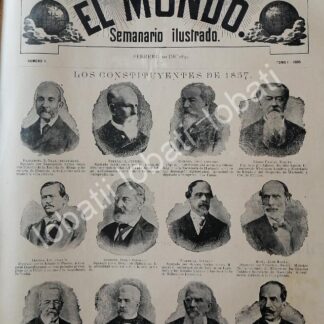 PORTADA ANTIGUA ORIGINAL  1895 CONSTITUYENTES DE 1857 AUN VIVOS /PLT