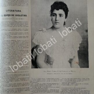 CARTEL ANTIGUO ORIGINAL DE MARIA TERESA LOPEZ PORTILLO MANRIQUE 1895 /ASM FOTO DE EMILIO G. LOBATO