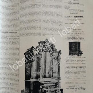 CARTEL ANTIGUO ORIGINAL DE ORGANOS TUBULARES WALKER & CIA CASA WAGNER Y LEVIEN 1895 Y LOTERIA NACIONAL. /14