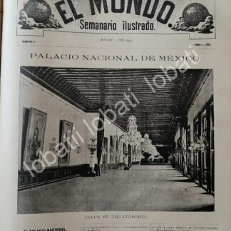 CARTEL ANTIGUO ORIGINAL DE PALACIO NACIONAL 1895 MEXICO D.F / LDM
