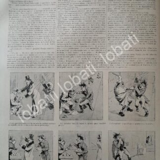 CARTEL ANTIGUO ORIGINAL DE TIRA COMICA ANTIGUA 1895. UN IMITADOR DESGRACIADO