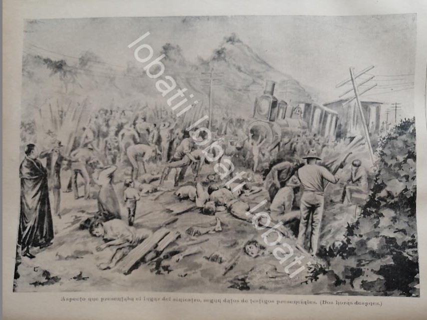 CARTEL ANTIGUO ORIGINAL DE EL GRAN DESCARRILAMIENTO DE TREN EN TEMAMATLA 1895 / LDM