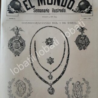 PORTADA ANTIGUA ORIGINAL  1895 CONDECORACIONES DE PORFIRIO DIAZ Y MARIANO ESCOBEDO / MLT