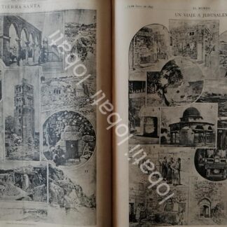 CARTEL ANTIGUO ORIGINAL DE VIAJE A JERUSALEM & TIERRA SANTA, VIACRUCIS ETC 1895 / RLG