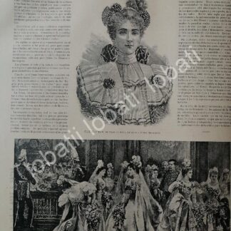 CARTEL ANTIGUO ORIGINAL DE MODAS INGLESAS DE 1895, VESTIDOS DE CORTE