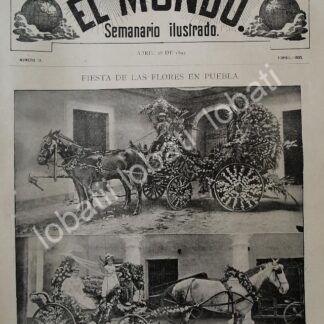 PORTADA ANTIGUA ORIGINAL  1895 FIESTA FLORAL, PUEBLA, FOTO DE LORENZO BECERRIL /ASM