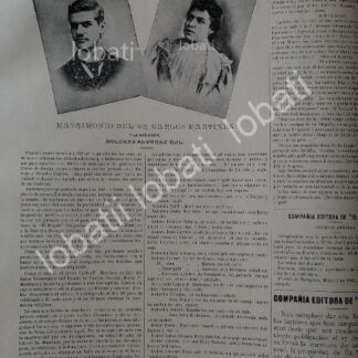 CARTEL ANTIGUO ORIGINAL DE BODA MARTINEZ RUL 1895 ASM ( DOLORES ALVAREZ RUL ) /ASM