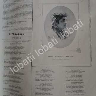 CARTEL ANTIGUO ORIGINAL DE 1895. MACLOVIA CAÑEDO GONZALEZ. FOTO DE JOSE Ma. LUPERCIO