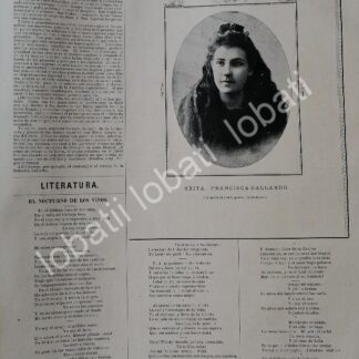 CARTEL ANTIGUO ORIGINAL DE 1895. FRANCISCA GALLARDO , GUADALAJARA. FOTO. JOSE MARIA LUPERCIO ASM