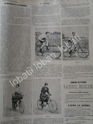 CARTEL ANTIGUO ORIGINAL DE CICLISMO, LA BICICLETA Y LA HIGIENE 1895 /DPT