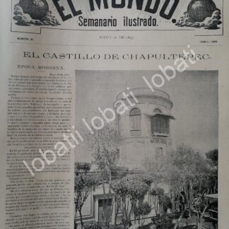 PORTADA ANTIGUA ORIGINAL  1895 EL CASTILLO DE CHAPULTEPEC