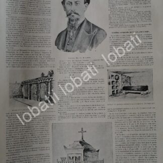 CARTEL ANTIGUO ORIGINAL DE EXHUMAN RESTOS DE MIGUEL MIRAMON 1895 /MLT PLT