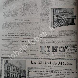 CARTEL ANTIGUO ORIGINAL DE PIANOS ROSENKRANZ DE CASA WAGNER Y LEVIEN 1895 & MAS PUBLICIDADES