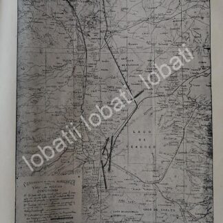 GRABADO ANTIGUO 1895 MAPA DE LA CIUDAD DE MEXICO (HIDROGRAFICO) LDM