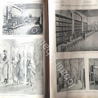 CARTEL ANTIGUO ORIGINAL DE LA BENEFICIENCIA PUBLICA EN MEXICO 1895