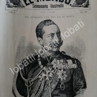 PORTADA ANTIGUA ORIGINAL  1895 EL REY GUILLERMO II TERINA EL CANAL DE KIEL