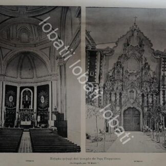 CARTEL ANTIGUO ORIGINAL DE 1895. EL TEMPLO DE SAN FRANCISCO D.F (CENTRO HISTORICO) /RLG