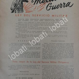 CARTEL ANTIGUO ORIGINAL DE LIBRETO DE INSTRUCCIONES, MEXICO EN GUERRA 1943 /SEGUNDA GUERRA MUNDIAL