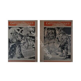 CARTEL ANTIGUO ORIGINAL DE 2 TIRAS COMICAS. " CARTONES DE MEXICO " POR: LEONEL GARCIA 1943