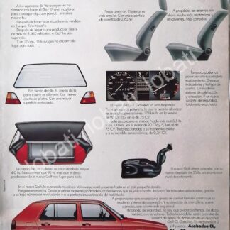 CARTEL ANTIGUO ORIGINAL DE AUTOS VOLKSWAGEN GOLF (CARIBE) VW 1981 /911