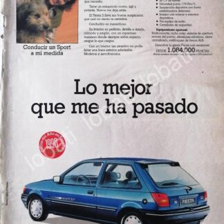 CARTEL ANTIGUO ORIGINAL DE AUTOS FORD FIESTA 1.6 SPORT 1990 /906
