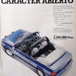 CARTEL ANTIGUO ORIGINAL DE AUTOS FORD ESCORT CABRIO 1996 /902