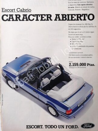 CARTEL ANTIGUO ORIGINAL DE AUTOS FORD ESCORT CABRIO 1996 /902