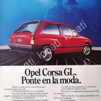 CARTEL ANTIGUO ORIGINAL DE AUTOS CHEVROLET OPEL CORSA GL 1986 /898