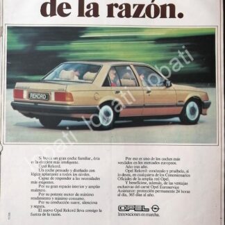 CARTEL ANTIGUO ORIGINAL DE AUTOS GM OPEL REKORD 1984 /897