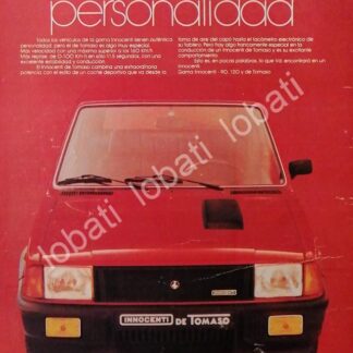CARTEL ANTIGUO ORIGINAL DE AUTOS INNOCENTI DE TOMASO 1982 /895 MUY RARO