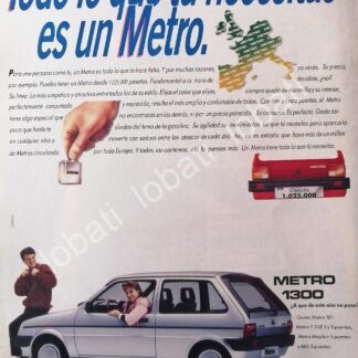 CARTEL ANTIGUO ORIGINAL DE AUTOS AUSTIN ROVER METRO 1300 1982 /894