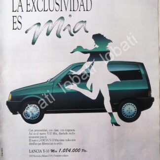 CARTEL ANTIGUO ORIGINAL DE DE AUTOS LANCIA Y-10 MIA 1992 /884