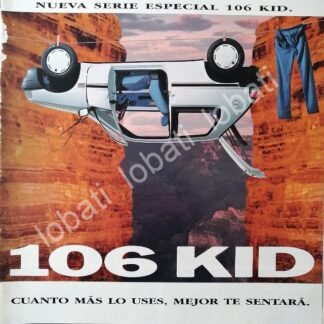 CARTEL ANTIGUO ORIGINAL DE PUBLICIDAD RETRO DE AUTOS PEUGEOT 106 1994 / 874