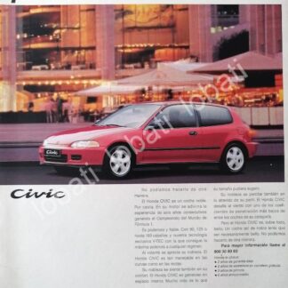 CARTEL ANTIGUO ORIGINAL DE AUTOS HONDA CIVIC 1991 / 868