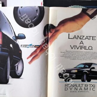CARTEL ANTIGUO ORIGINAL DE AFICHE DE AUTOS RENAULT 19 TXI DYNAMIC 1991 / 865