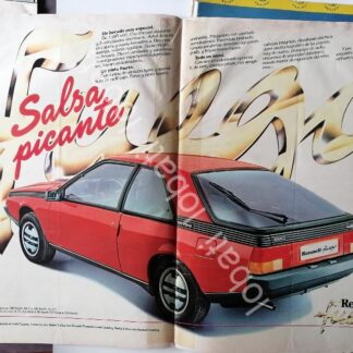CARTEL ANTIGUO ORIGINAL DE AFICHE DE AUTOS RENAULT FUEGO 1984 / 863 RARO