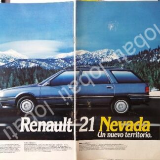 CARTEL ANTIGUO ORIGINAL DE AFICHE DE AUTOS RENAULT 21 NEVADA 1987 / 862