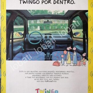 CARTEL ANTIGUO ORIGINAL DE AFICHE DE AUTOS RENAULT TWINGO 1993 / 858