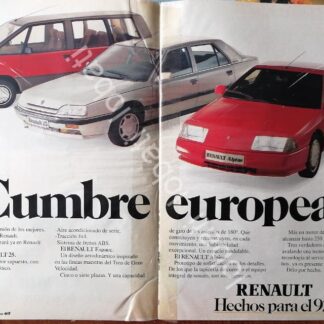 CARTEL ANTIGUO ORIGINAL DE AFICHE DE AUTOS RENAULT 25, ALPINO , ESPACE 1992 / 855