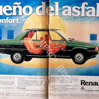 CARTEL ANTIGUO ORIGINAL DE AFICHE DE AUTOS RENAULT 1982 / 854